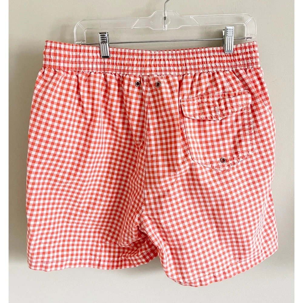 Polo RL orange gingham swim trunks sz XXL